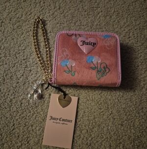 Juicy Couture Exclusive Pink Lemonade Multi Retro Cherry Wristlet NWT
